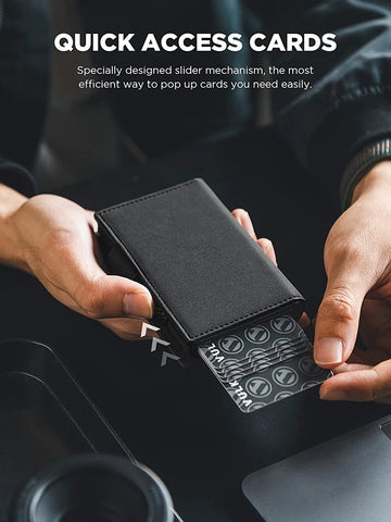 Xajzpa Wallet for Men Slim Aluminum Credit Card Holder RFID Blocking Minimalist Air Tag Wallet